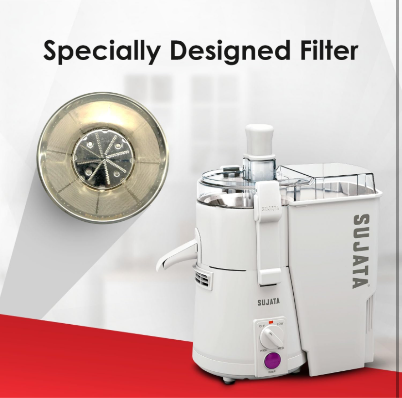 Sujata Powermatic Plus 900 Watts Juicer Mixer Grinder | 22000 Rotations Per Min | 90 Minutes Continuous Running | 2 Versatile Jars 1750 ml and 1000 ml