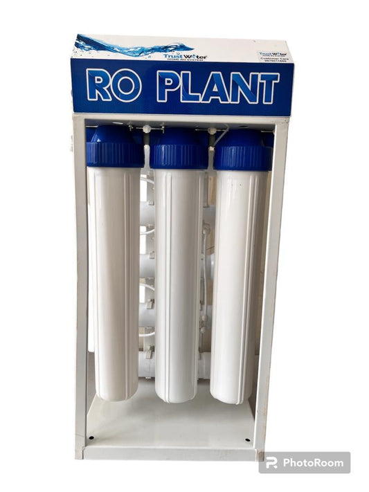 TRUST WATER COVERED COMMERICIAL 50 LPH RO Water Purifier with TDS Adjester Full Mild Steel Body Works Upto 3000 TDS Commercial RO Water Purifier Plant 50 Liter - Trust Water Care